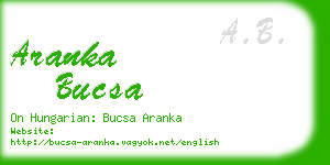 aranka bucsa business card